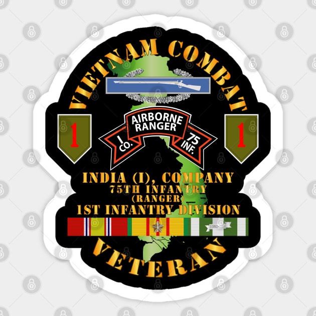 Vietnam Combat Vet - I Co 75th Infantry (Ranger) - 1st ID SSI Sticker by twix123844